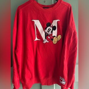 Forever 21 Red Mickey Mouse Crewneck Sweater